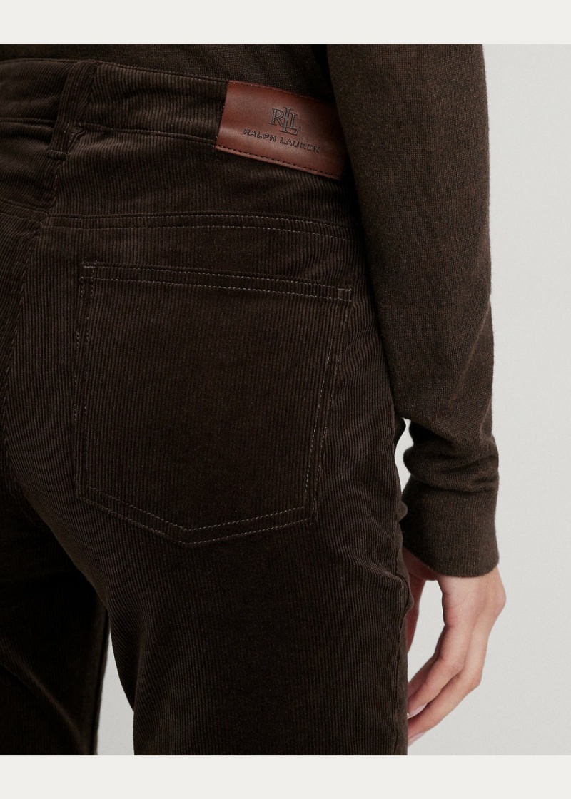 Pantalones Stretch Corduroy Mid-Rise Directo Mujer Marrom | BFDJ59806 - vista 2