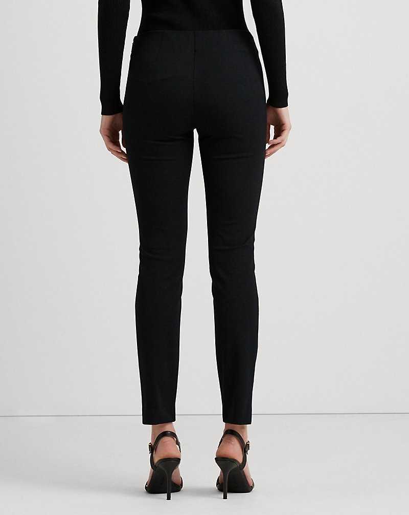 Pantalones Ralph Lauren Stretch Cotton Skinny Mujer Negros | DQJNART-34 - vista 4