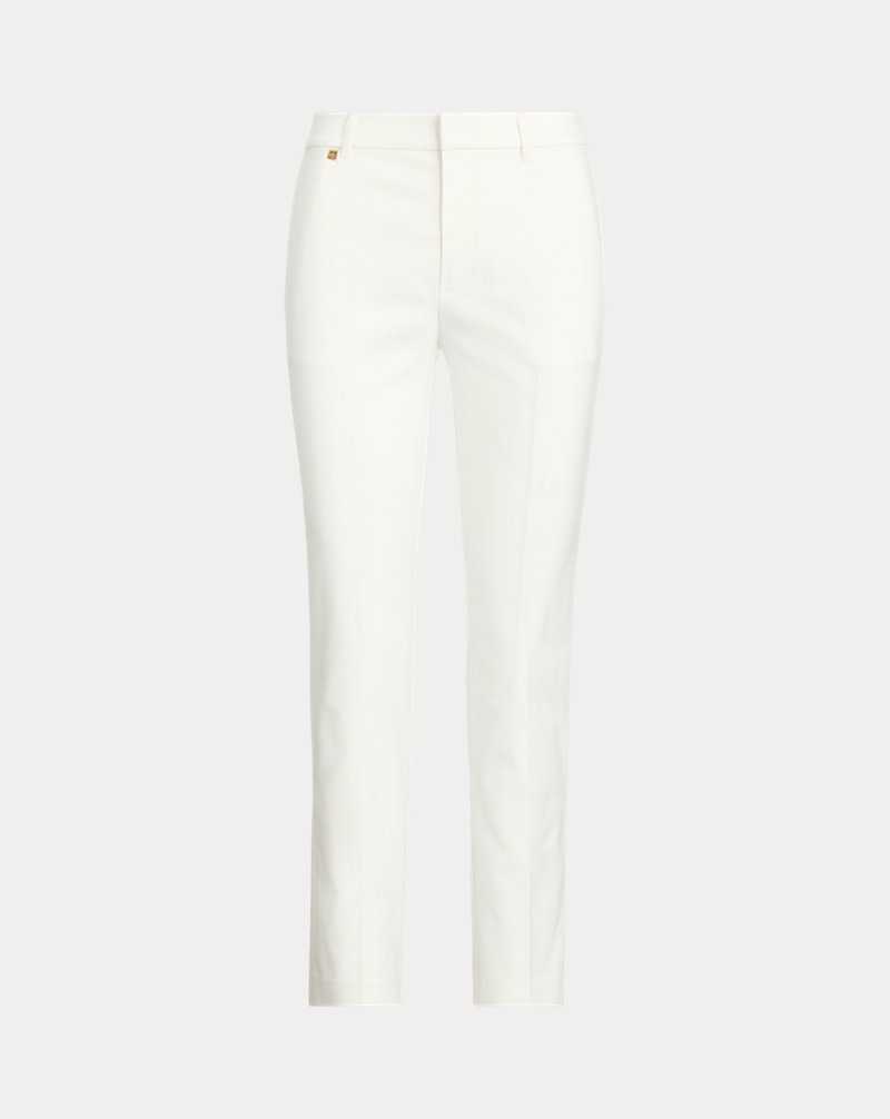 Pantalones Ralph Lauren Stretch Cotton-Blend Mujer Blancos | TACYPRW-53 - vista 2
