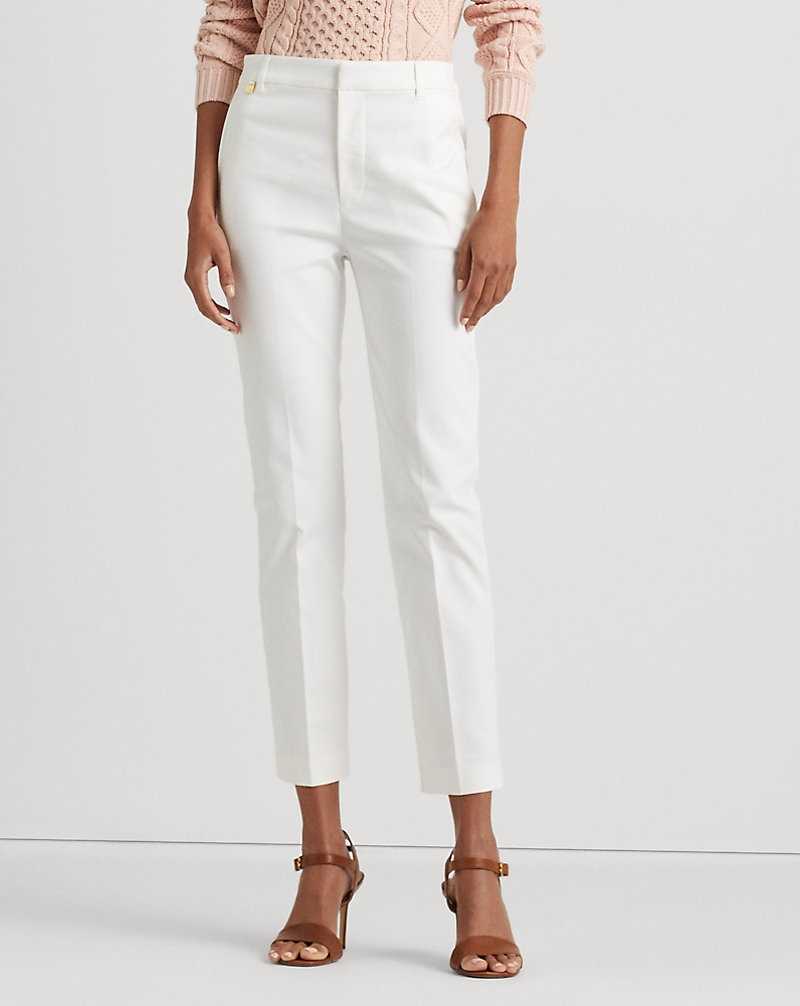 Pantalones Ralph Lauren Stretch Cotton-Blend Mujer Blancos | TACYPRW-53 - vista 3