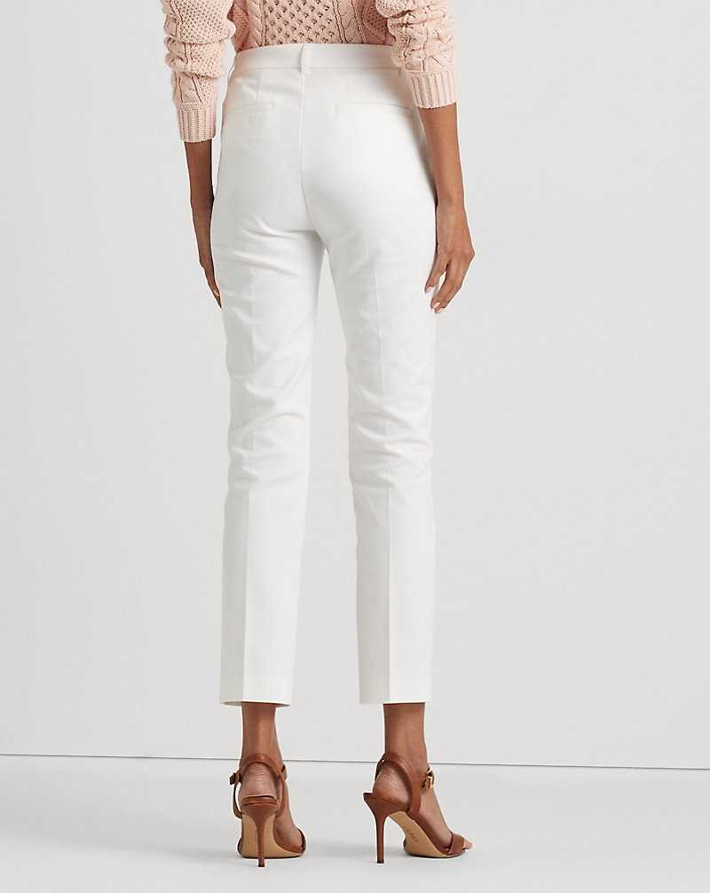 Pantalones Ralph Lauren Stretch Cotton-Blend Mujer Blancos | TACYPRW-53 - vista 4