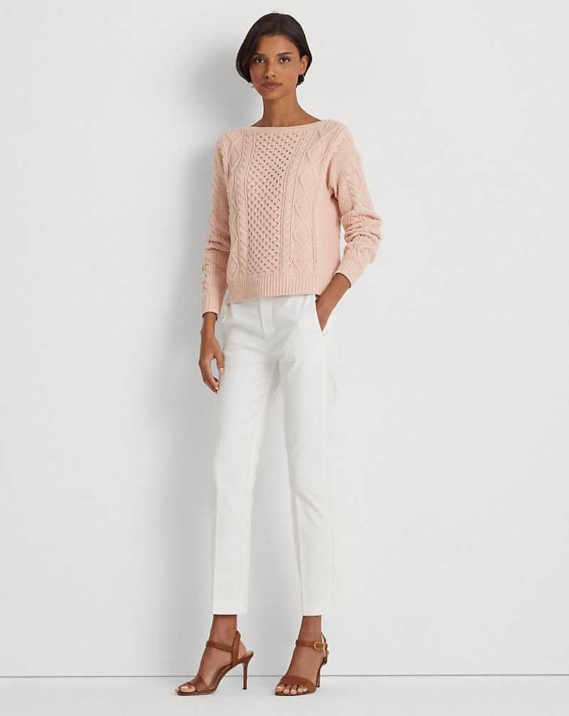 Pantalones Ralph Lauren Stretch Cotton-Blend Mujer Blancos | TACYPRW-53 - vista 1