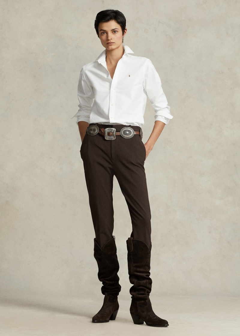 Pantalones Stretch Flaco Algodon-Blend Mujer Marrom | FERB26715 - vista 1