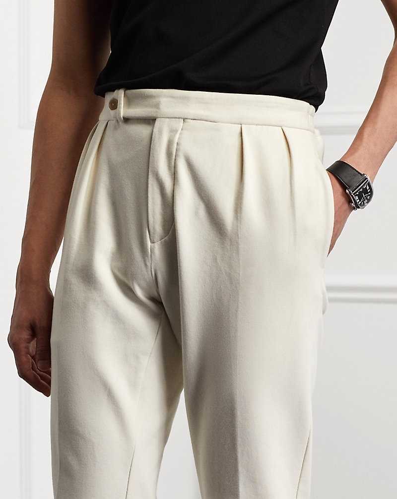 Pantalones Ralph Lauren Stretch Jersey Hombre Creme | QMZWTFH-07 - vista 5