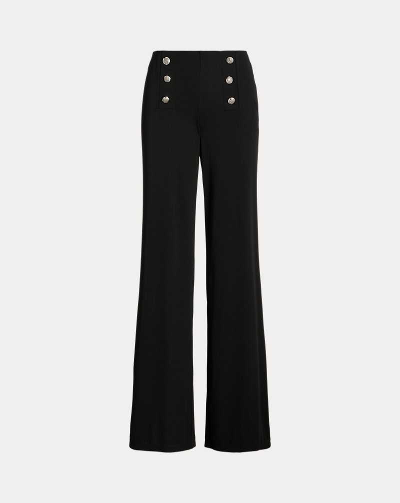 Pantalones Ralph Lauren Stretch Jersey Wide-Leg Mujer Negros | GOBELWK-46 - vista 2