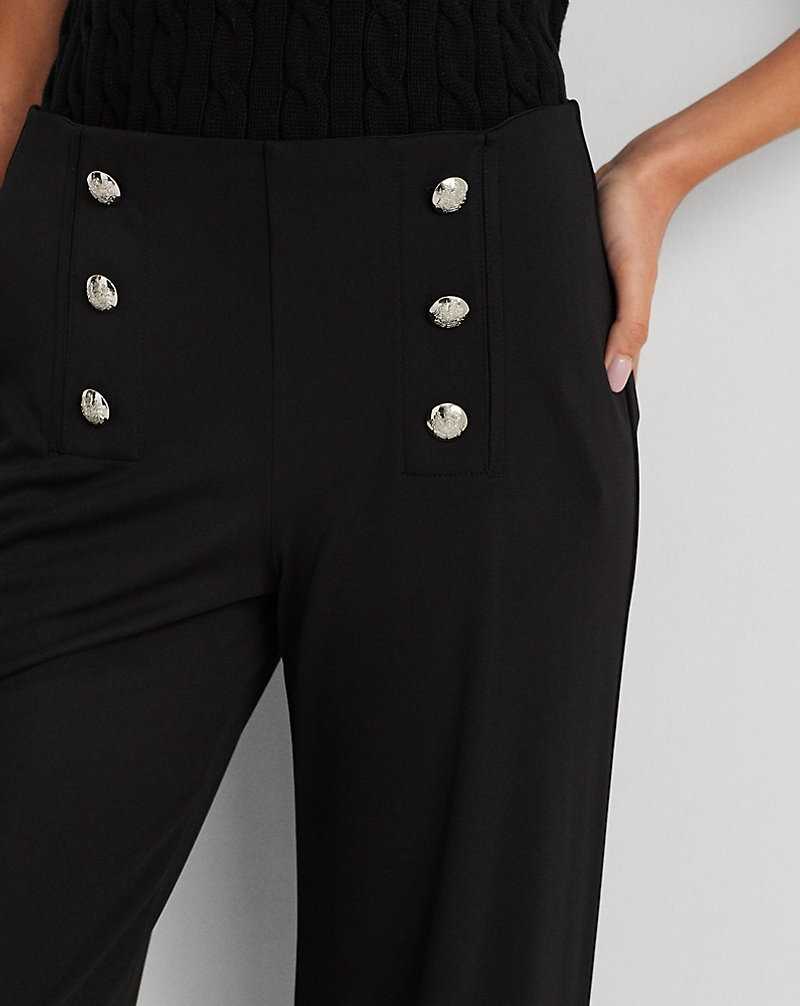 Pantalones Ralph Lauren Stretch Jersey Wide-Leg Mujer Negros | GOBELWK-46 - vista 5