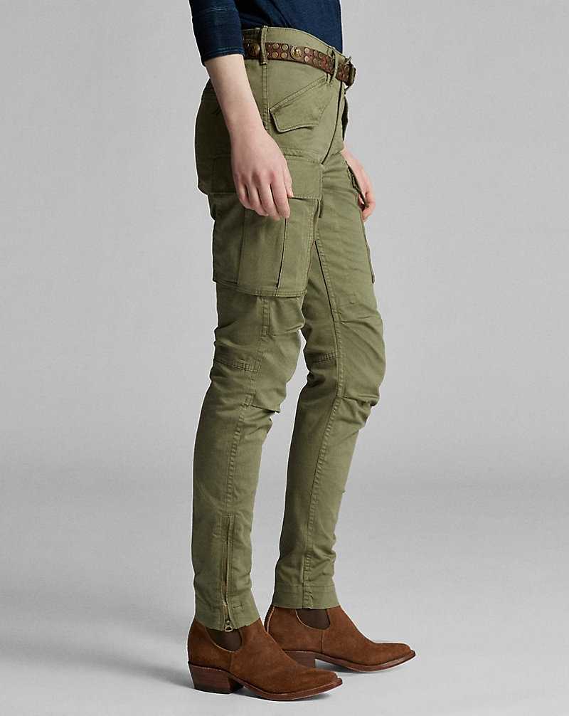 Pantalones Ralph Lauren Stretch Skinny Cargo Mujer Verde Oliva | FBERSGH-17 - vista 4