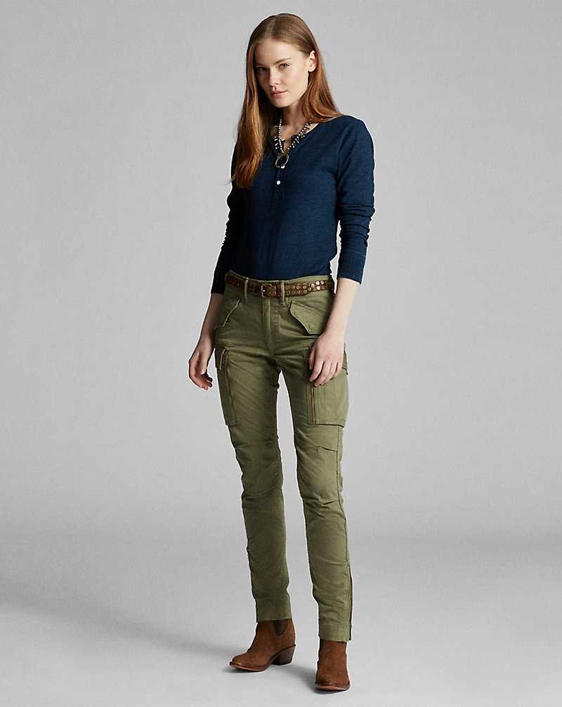 Pantalones Ralph Lauren Stretch Skinny Cargo Mujer Verde Oliva | FBERSGH-17 - vista 1