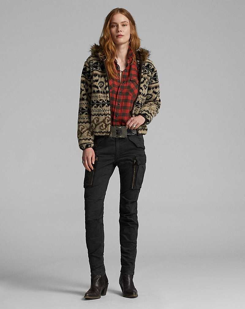 Pantalones Ralph Lauren Stretch Skinny Cargo Mujer Negros | IZCXLVB-79 - vista 2