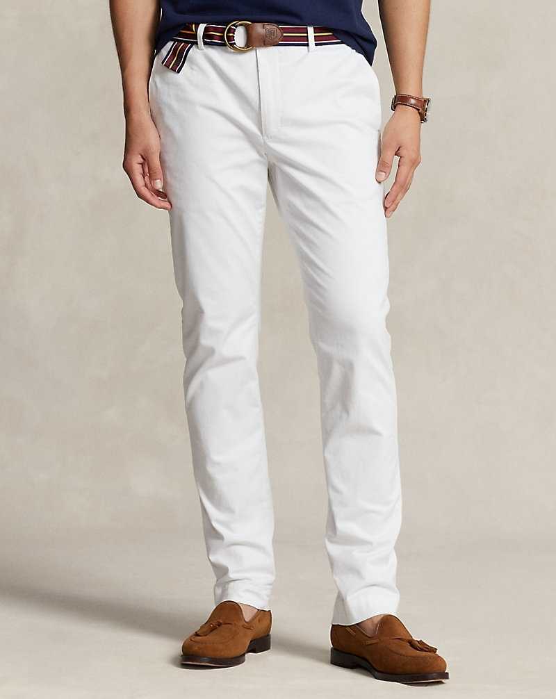 Pantalones Ralph Lauren Stretch Slim Fit Chino Hombre Blancos | TOLFHBQ-78 - vista 3
