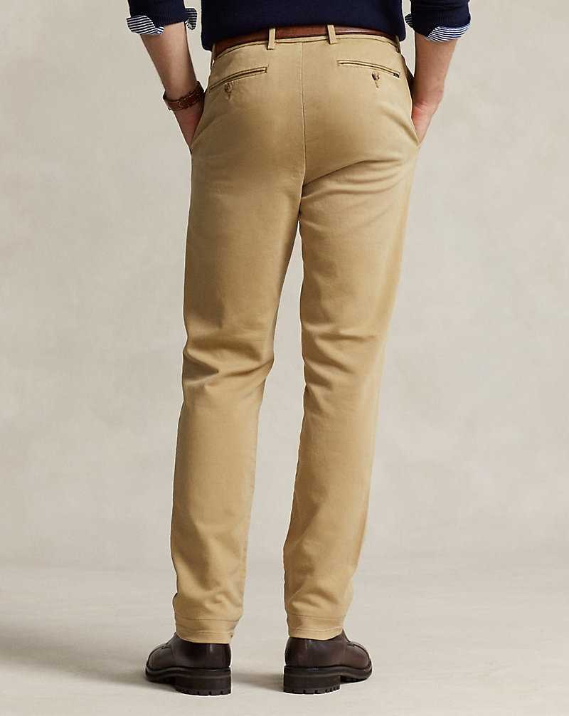 Pantalones Ralph Lauren Stretch Slim Fit Knitlike Chino Hombre Kaki | IOCSQVK-83 - vista 4