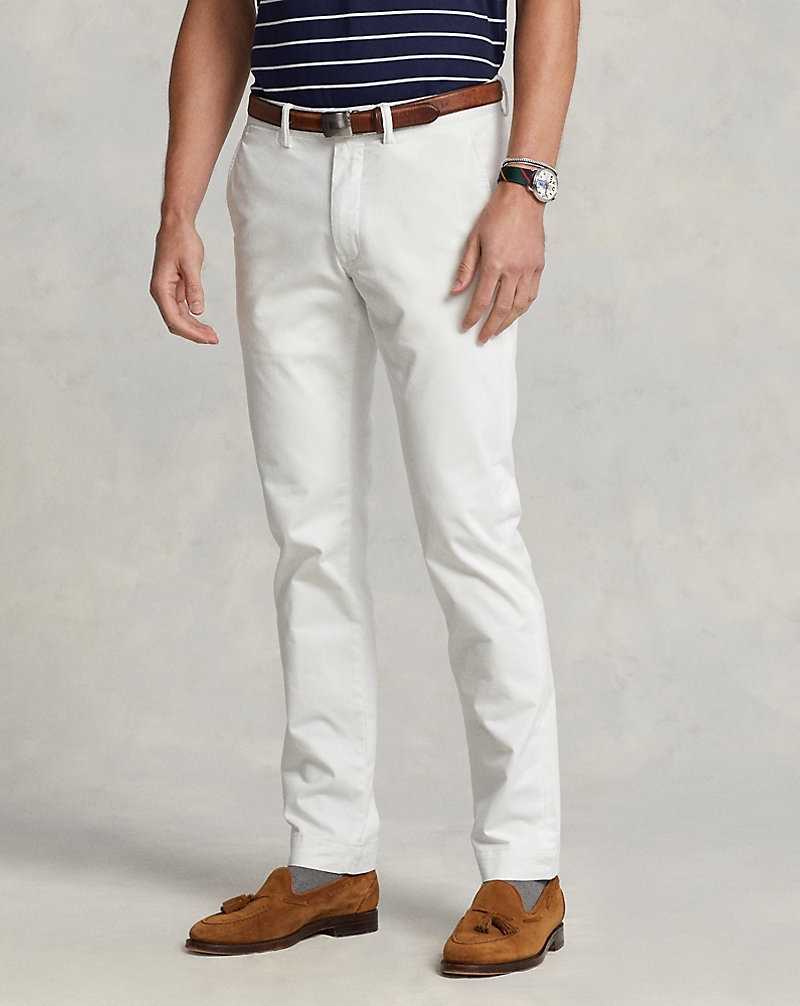 Pantalones Ralph Lauren Stretch Slim Fit Chino Hombre Blancos | AUGMSTH-49 - vista 3
