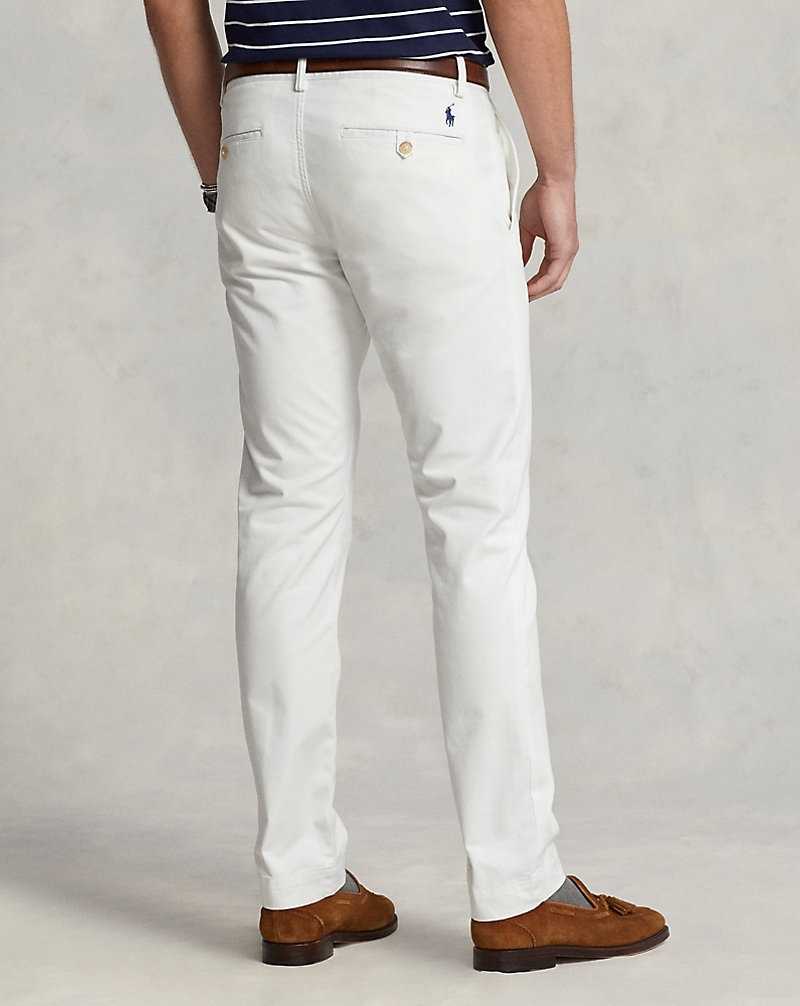 Pantalones Ralph Lauren Stretch Slim Fit Chino Hombre Blancos | AUGMSTH-49 - vista 4