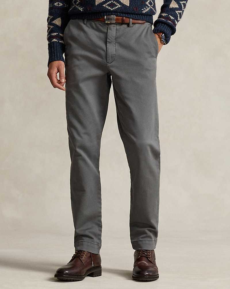 Pantalones Ralph Lauren Stretch Slim Fit Knitlike Chino Hombre Metal Oscuro | PUNRZYM-80 - vista 3