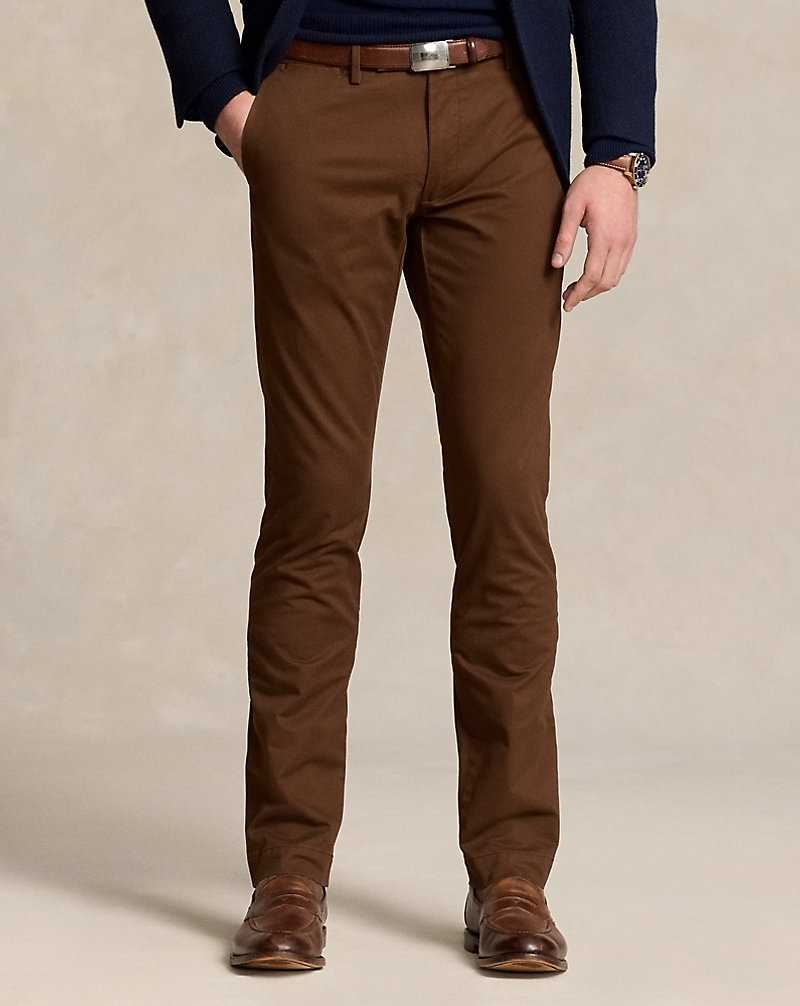 Pantalones Ralph Lauren Stretch Slim Fit Chino Hombre Marrom | LEBSKWT-68 - vista 3