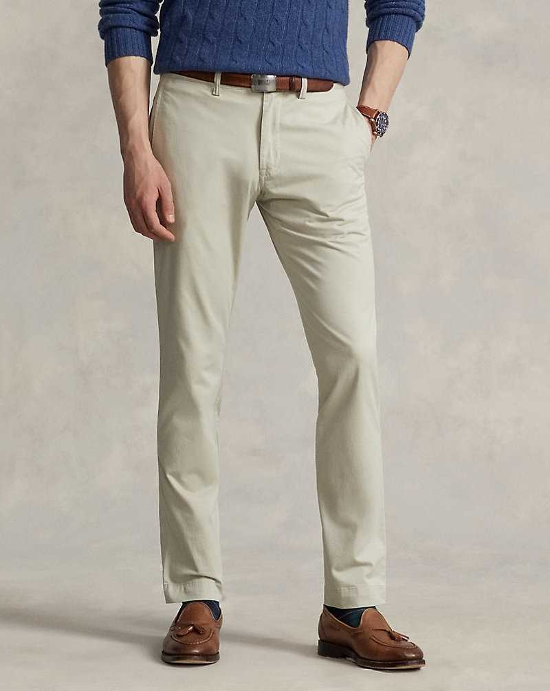 Pantalones Ralph Lauren Stretch Slim-Fit Twill Hombre Classic Stone | TIKEXBU-10 - vista 3