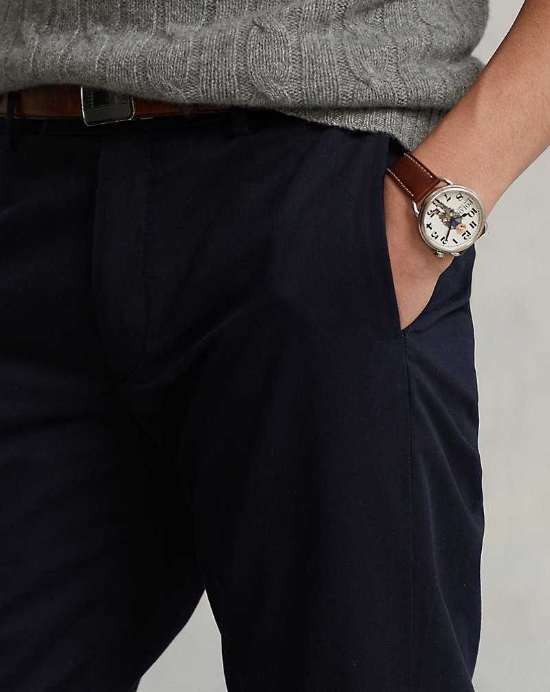 Pantalones Ralph Lauren Stretch Straight Fit Chino Hombre Azul Marino | AZDQFJU-58 - vista 5