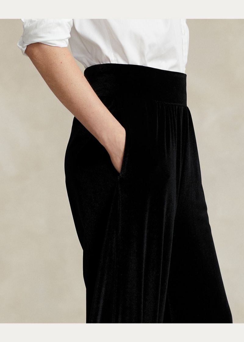 Pantalones Stretch Velvet Balloon Pant Mujer Negros | QDCH01985 - vista 3