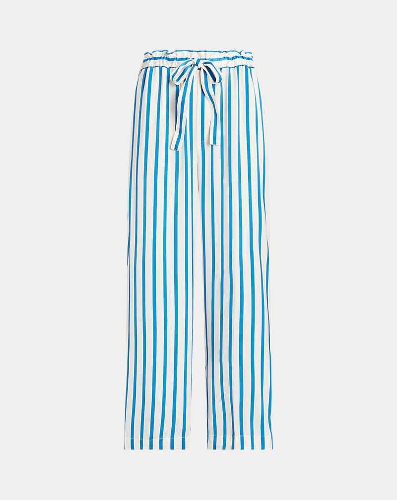 Pantalones Ralph Lauren Striped Silk Wide-Leg Mujer Rayas | DVFCISR-85 - vista 2