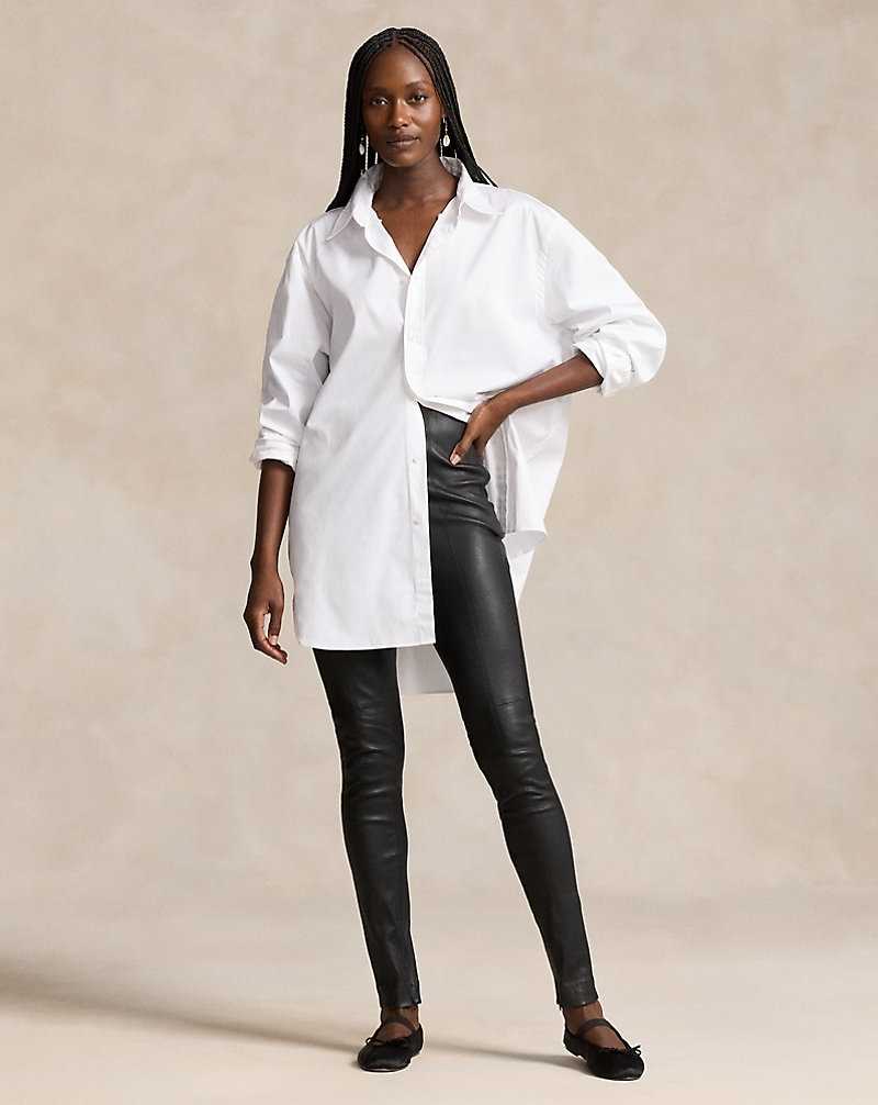 Pantalones Ralph Lauren The Lambskin Side-Zip Mujer Negros | YZDENVR-13 - vista 1