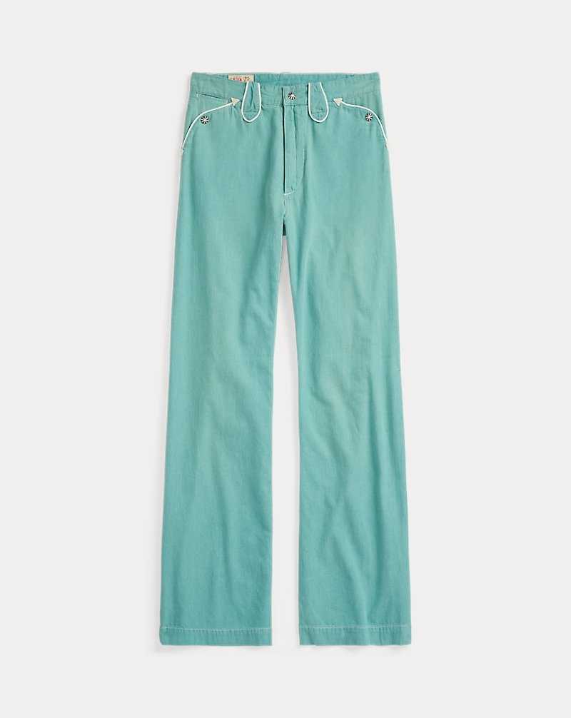 Pantalones Ralph Lauren Twill Western Mujer Turquoise/Cream | LPJVRUO-14 - vista 1