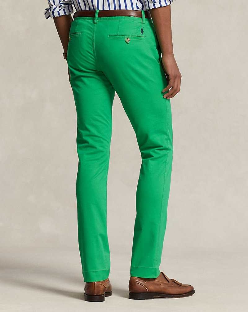 Pantalones Ralph Lauren Washed Stretch Slim Fit Chino Hombre Verdes | ZVYGSMN-17 - vista 4