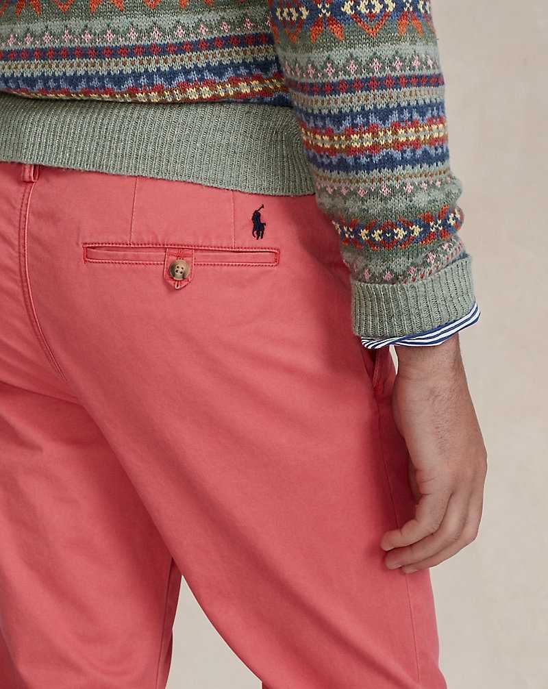 Pantalones Ralph Lauren Washed Stretch Slim Fit Chino Hombre Rojos | MXOWGVT-39 - vista 4