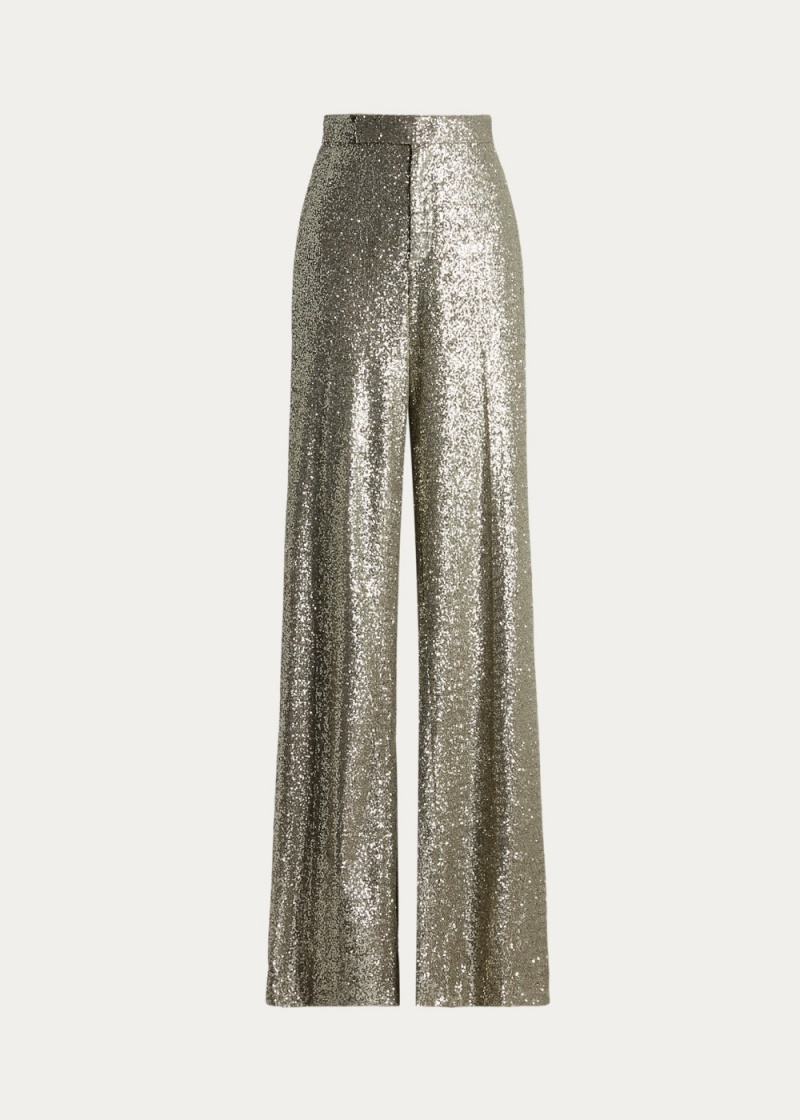 Pantalones Welles Embellished Anchos-Leg Pant Mujer Grises | FONG09328 - vista 2