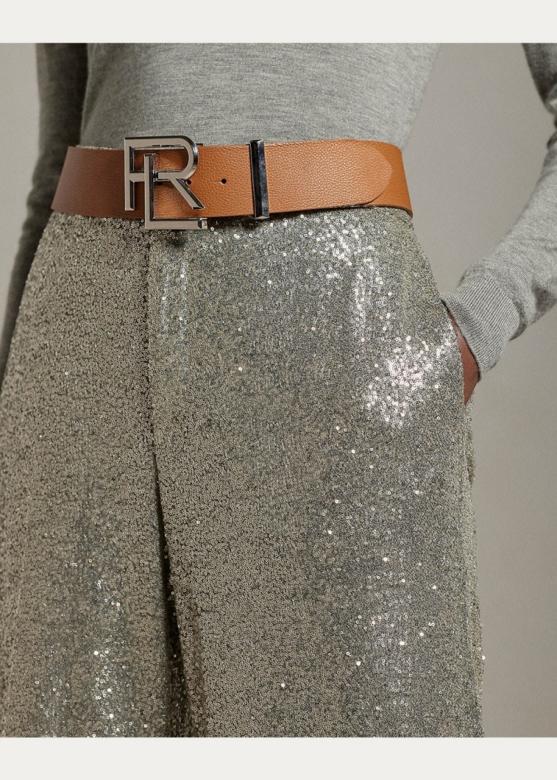 Pantalones Welles Embellished Anchos-Leg Pant Mujer Grises | FONG09328 - vista 5