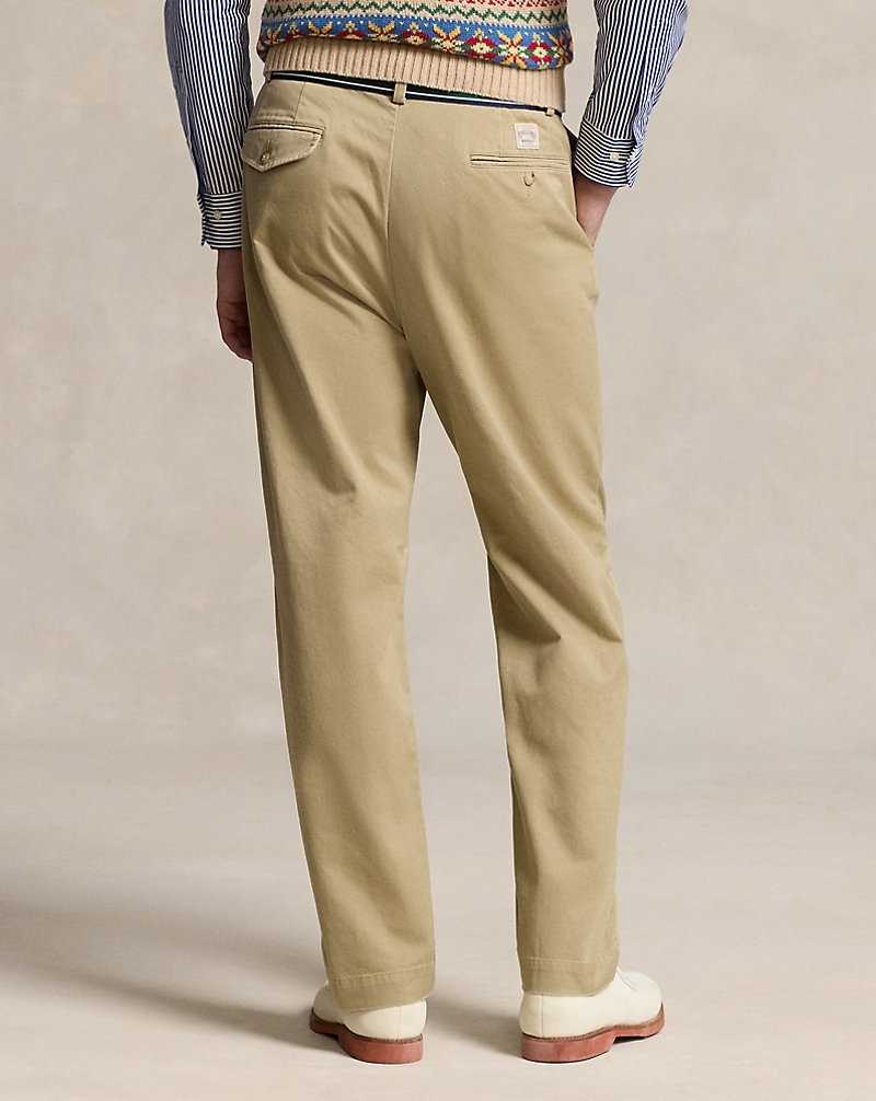 Pantalones Ralph Lauren Whitman Relaxed Fit Pleated Hombre Kaki | EJIWXRG-54 - vista 4