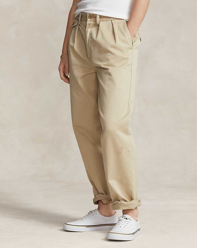 Pantalones Ralph Lauren Whitman Relaxed Fit Pleated Hombre Kaki | EJIWXRG-54 - vista 5