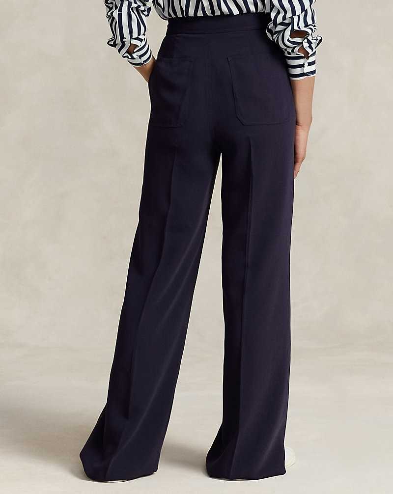 Pantalones Ralph Lauren Wide-Leg Mujer Azul Marino | FDBEIOX-42 - vista 4