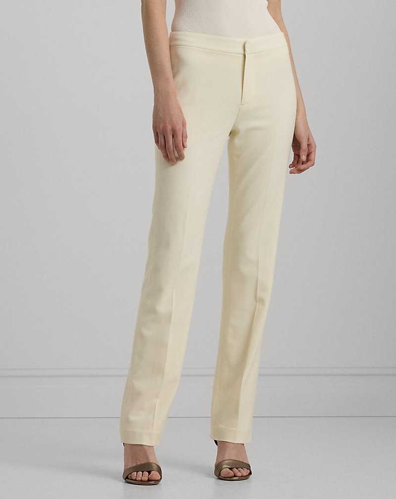 Pantalones Ralph Lauren Wool Crepe Straight-Leg Mujer Creme | YLIGOHD-39 - vista 3