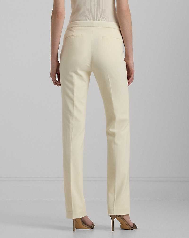 Pantalones Ralph Lauren Wool Crepe Straight-Leg Mujer Creme | YLIGOHD-39 - vista 4