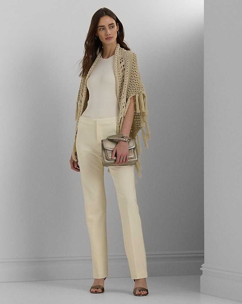 Pantalones Ralph Lauren Wool Crepe Straight-Leg Mujer Creme | YLIGOHD-39 - vista 1