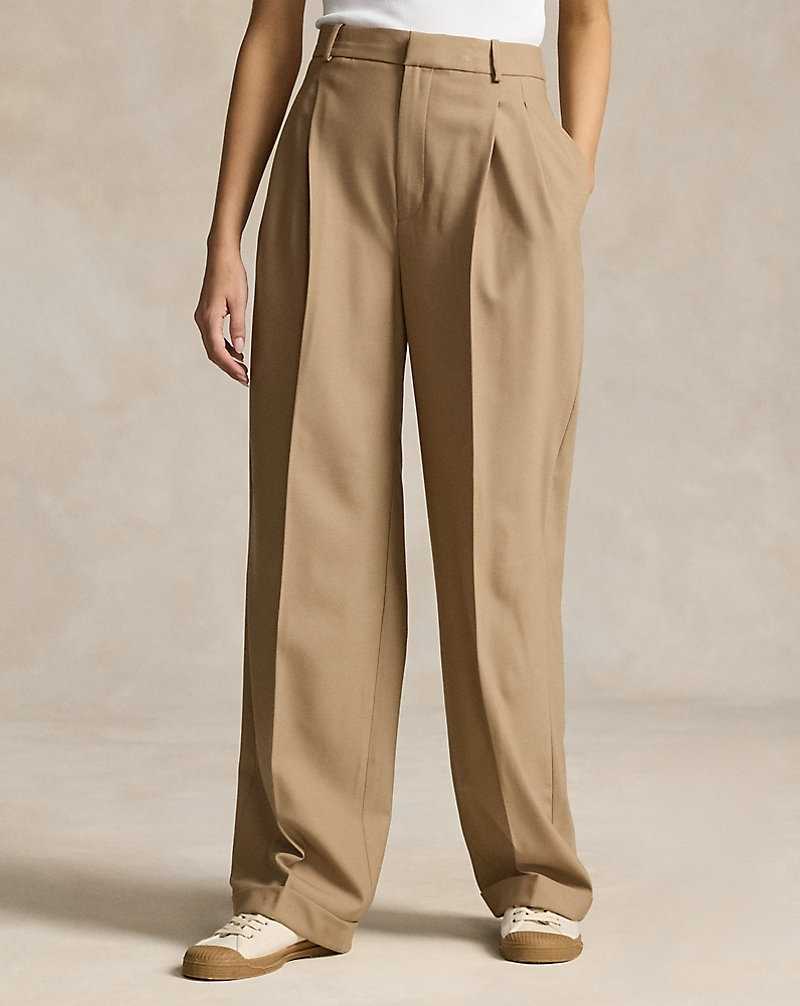 Pantalones Ralph Lauren Wool-Blend Wide-Leg Mujer Camel | PFXYBUQ-81 - vista 3