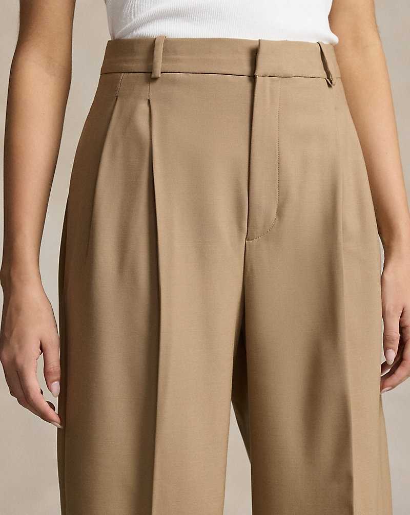 Pantalones Ralph Lauren Wool-Blend Wide-Leg Mujer Camel | PFXYBUQ-81 - vista 5