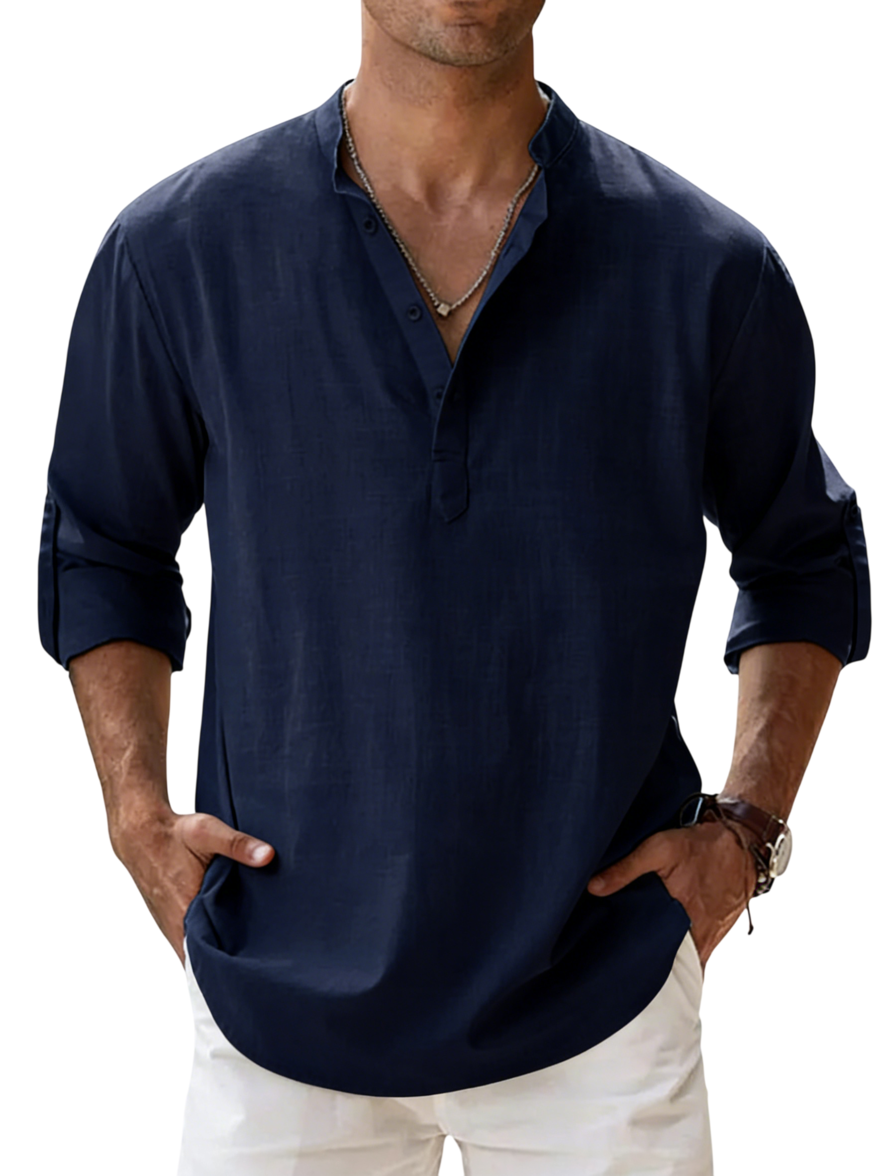 Camisa Coastal de lino para hombre