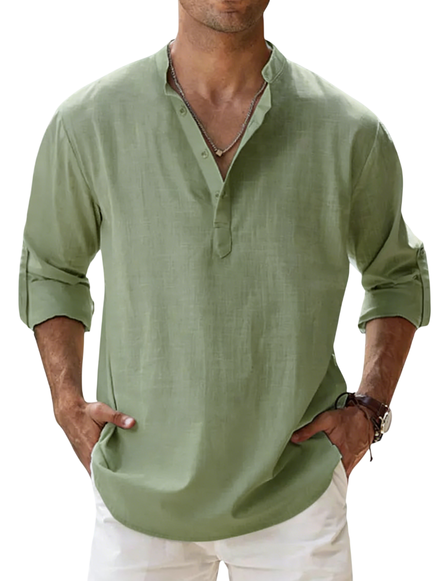 Camisa Coastal de lino para hombre
