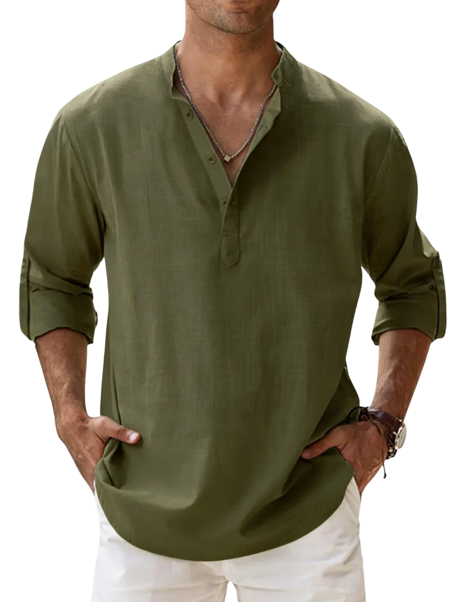 Camisa Coastal de lino para hombre