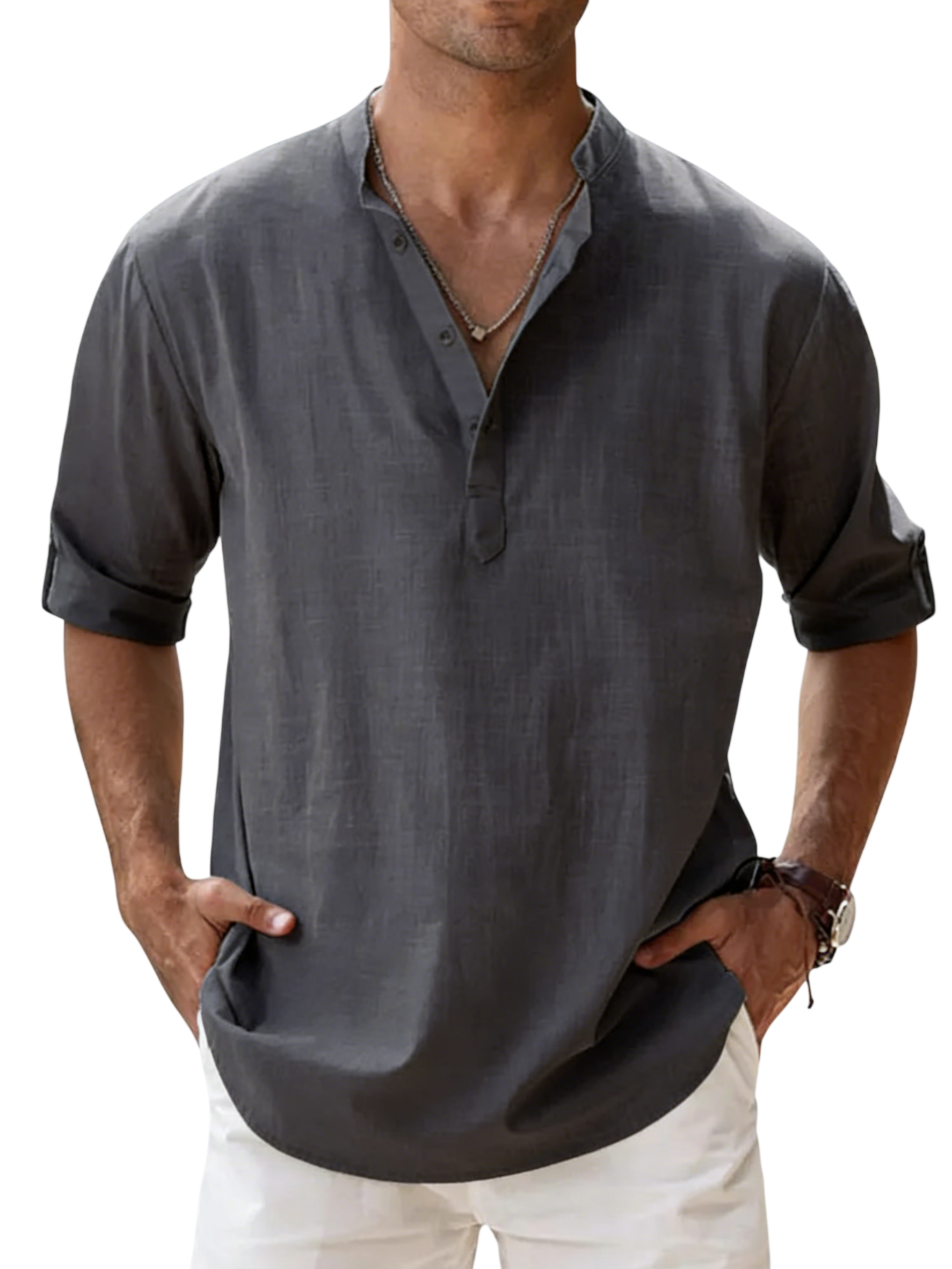 Camisa Coastal de lino para hombre