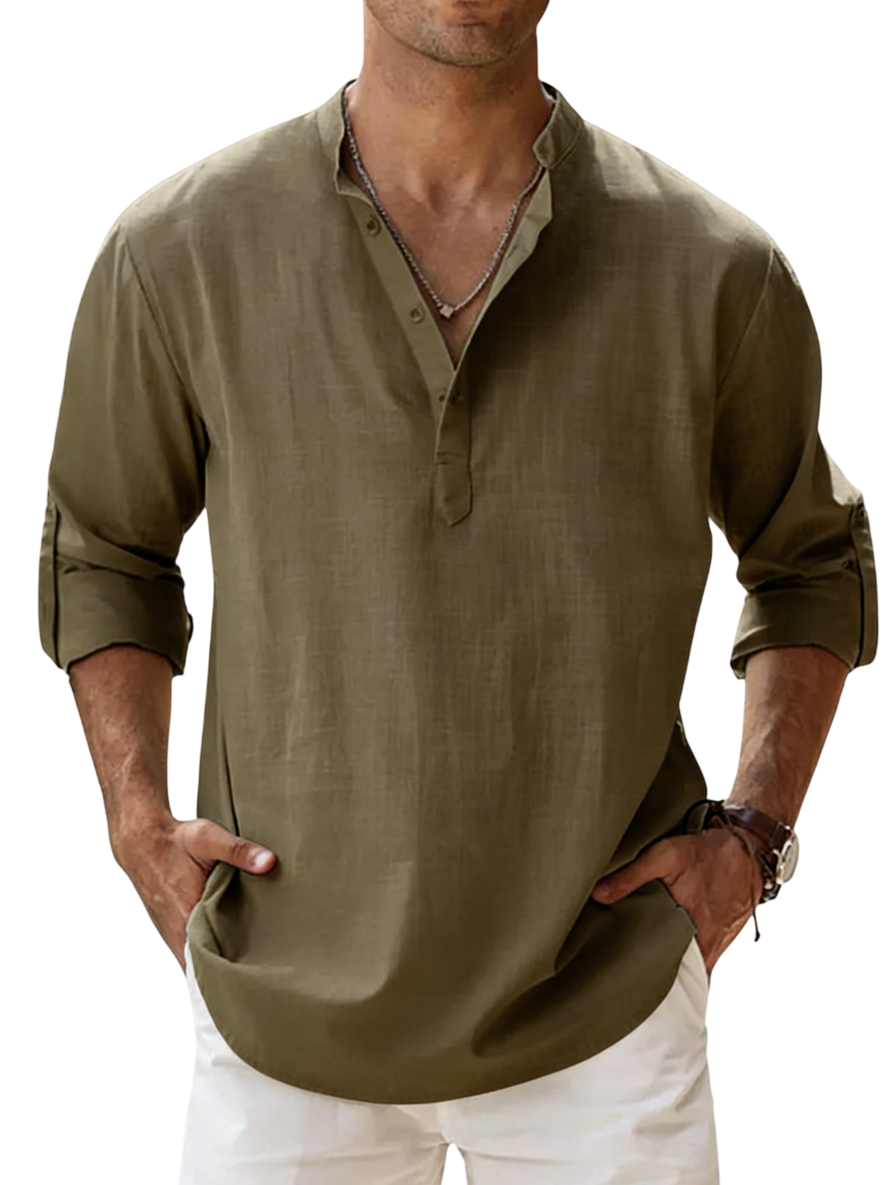 Camisa Coastal de lino para hombre