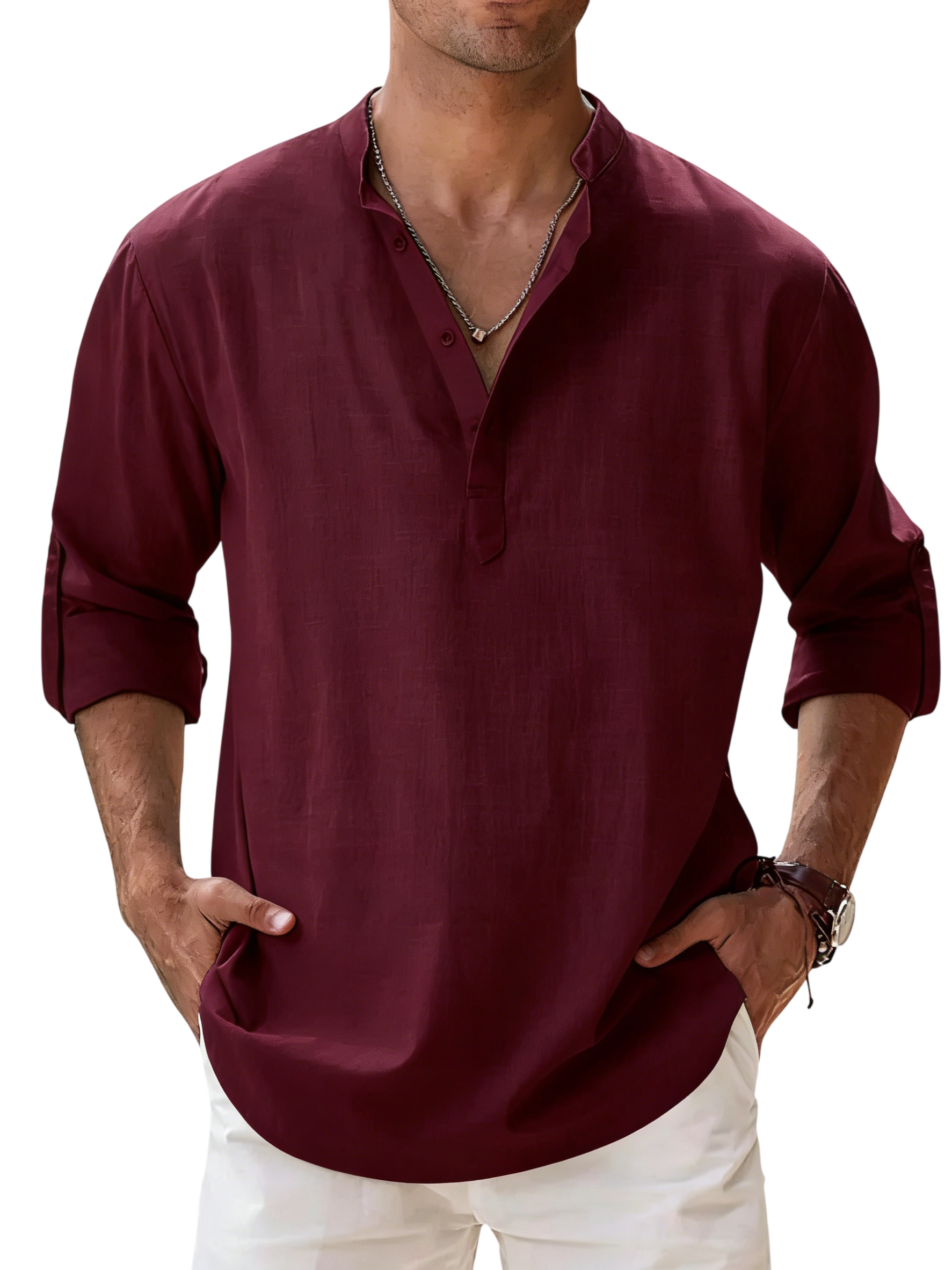 Camisa Coastal de lino para hombre