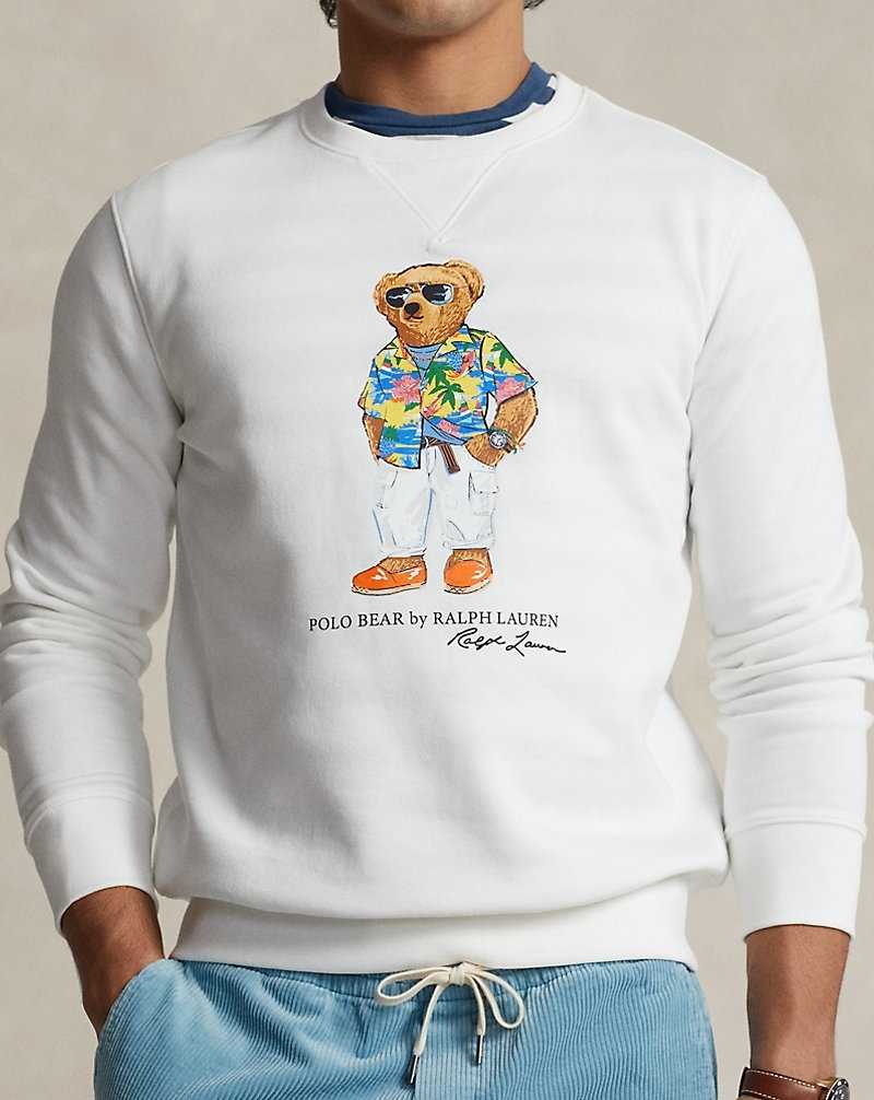Pullover Ralph Lauren Bear Fleece Hombre Blancos | LXJGCWV-23 - vista 5