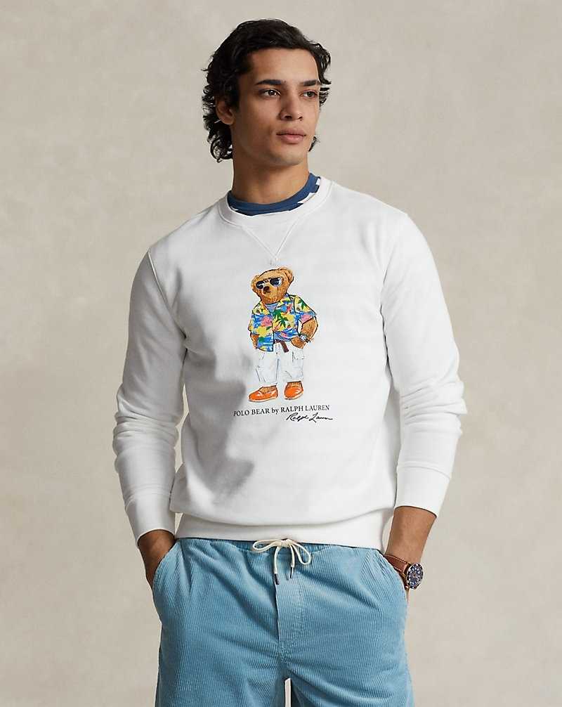 Pullover Ralph Lauren Bear Fleece Hombre Blancos | LXJGCWV-23 - vista 1