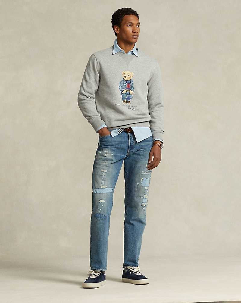 Pullover Ralph Lauren Bear Fleece Hombre Andover Heather Denim Bea | LDREOFW-37 - vista 3