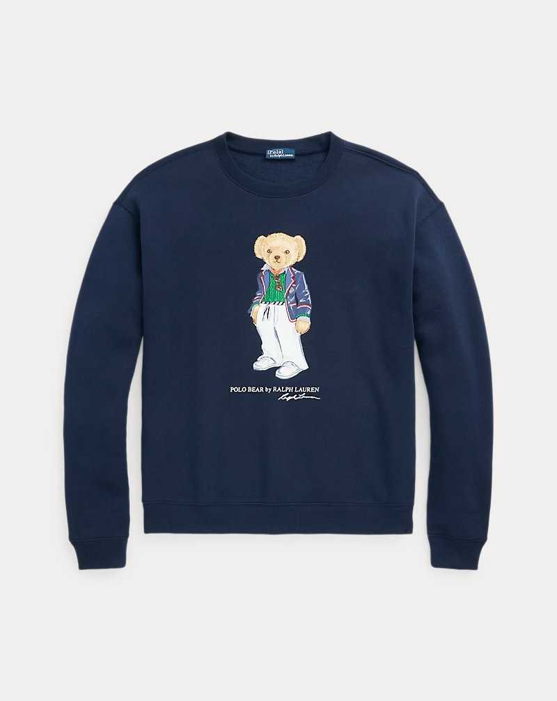 Pullover Ralph Lauren Bear Fleece Mujer Azul Marino | LUQDGWK-91 - vista 2