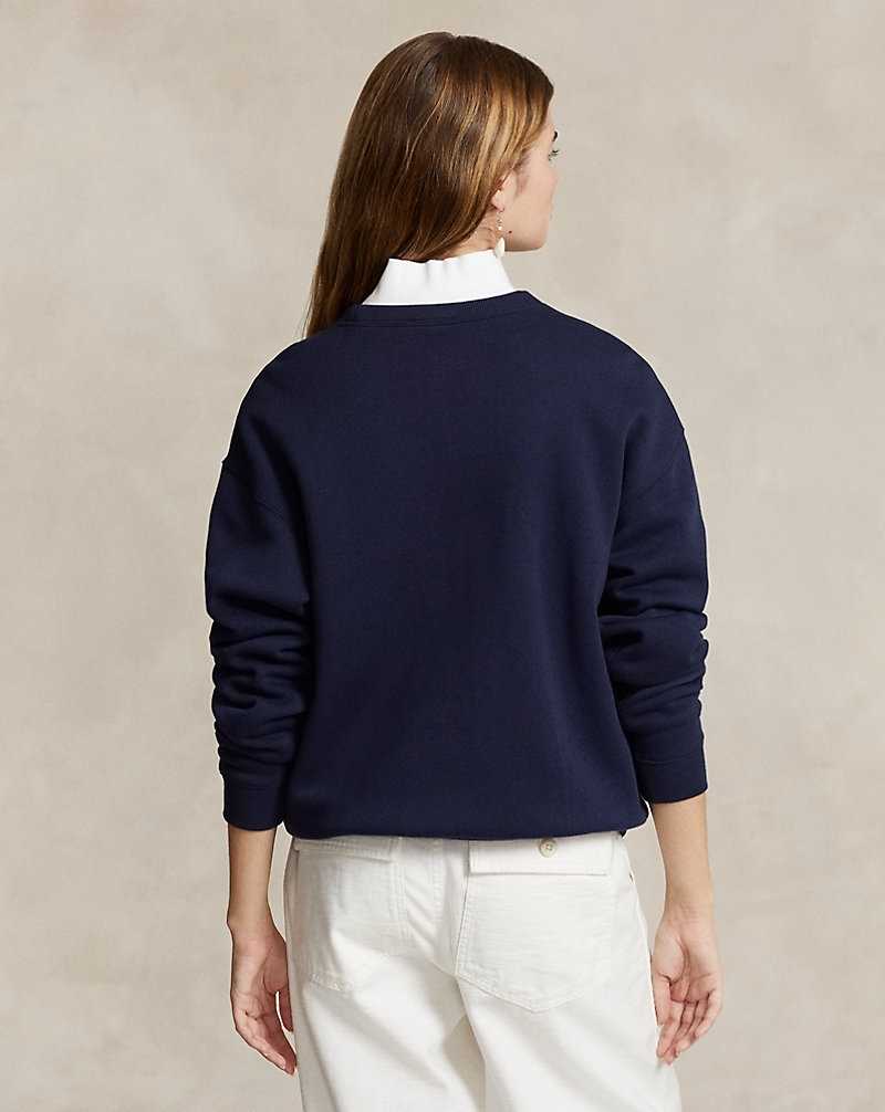 Pullover Ralph Lauren Bear Fleece Mujer Azul Marino | LUQDGWK-91 - vista 4