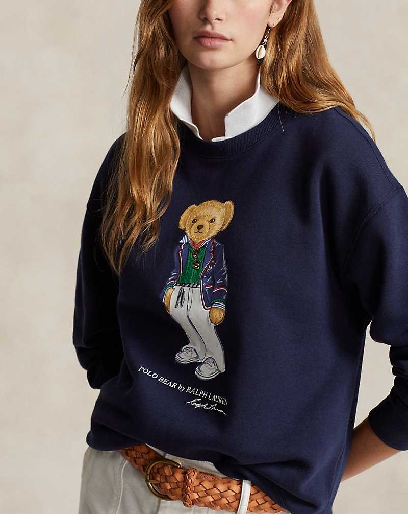 Pullover Ralph Lauren Bear Fleece Mujer Azul Marino | LUQDGWK-91 - vista 5