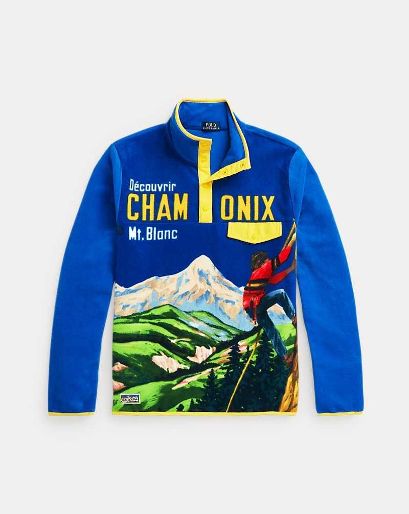Pullover Ralph Lauren Brushed Fleece Graphic Hombre Azules | EJAMDXH-83 - vista 2